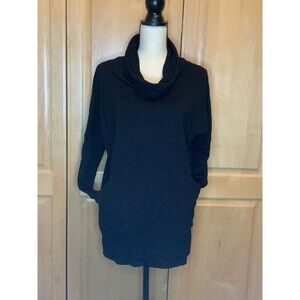 Joseph Ribkoff Black Cowl Neck Sweater Tunic Dress With Pockets Size 6